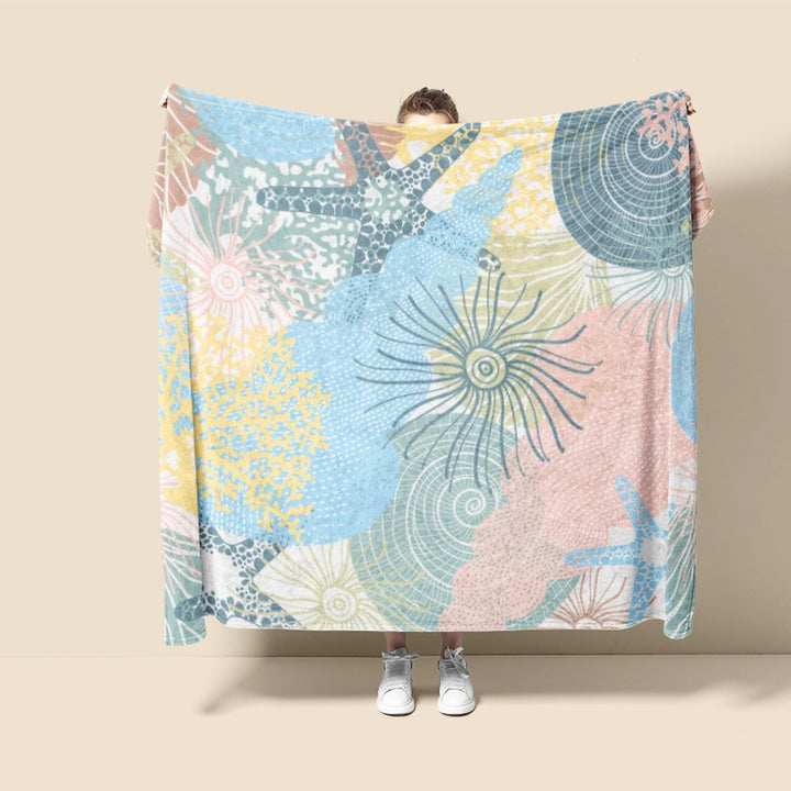 Decorative Ocean-Themed Throw Blanket