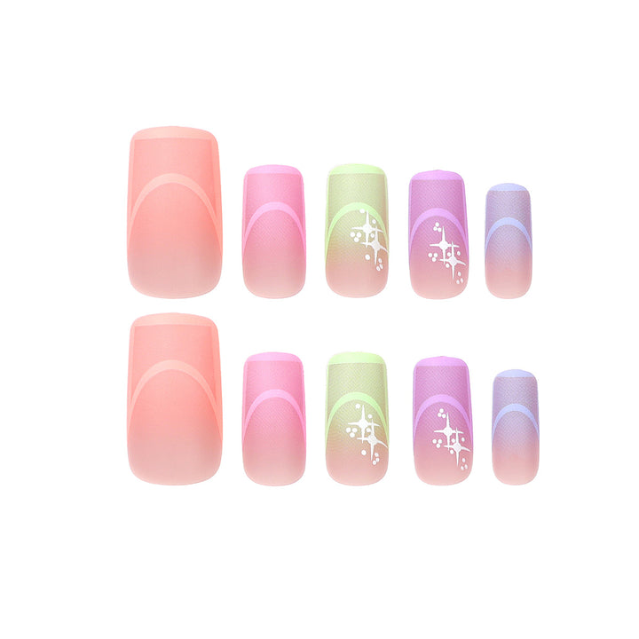 Artful nail extensions in modern design with geometric decorations Stornfield