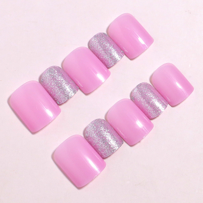 Decorative Press-On Nail Set with Glitter Accents Stornfield