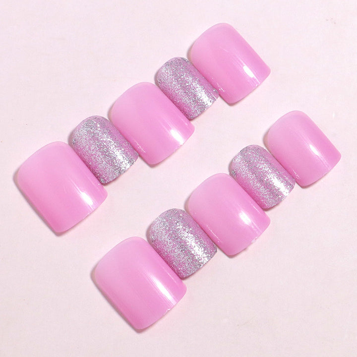 Decorative Press-On Nail Set with Glitter Accents Stornfield