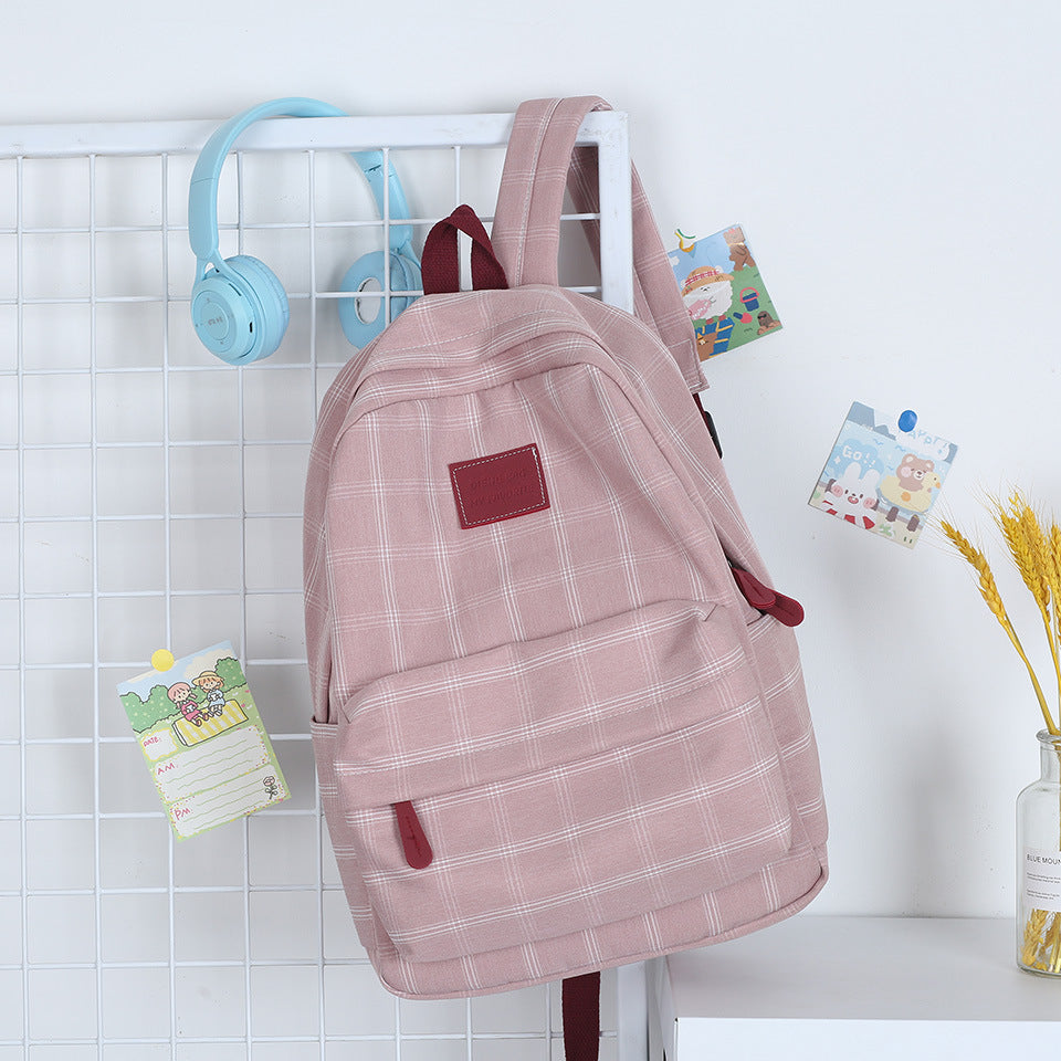 Classic Plaid Pattern School Backpack Stornfield