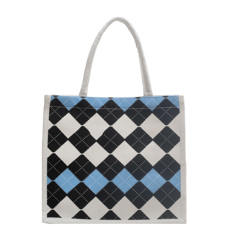 Elegant Checkered Pattern Tote Bag