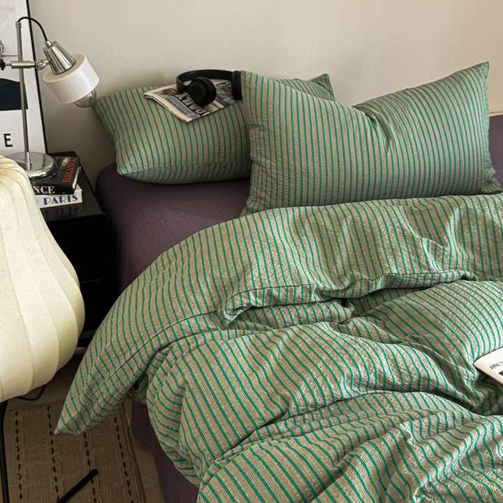 Striped Textured Bedding Set