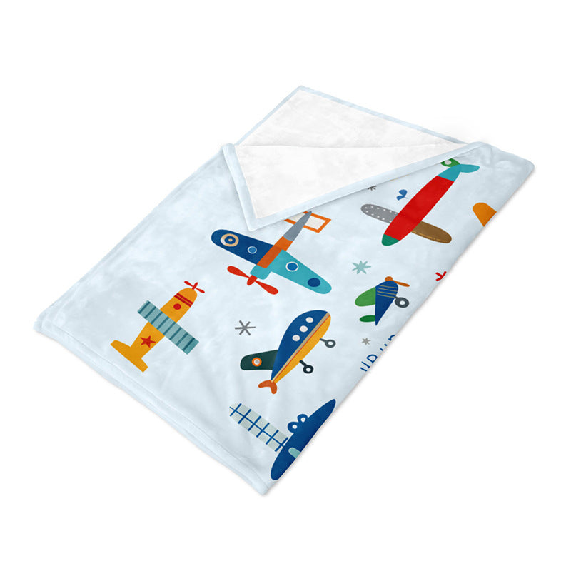 Airplane-Themed Cozy Fleece Blanket
