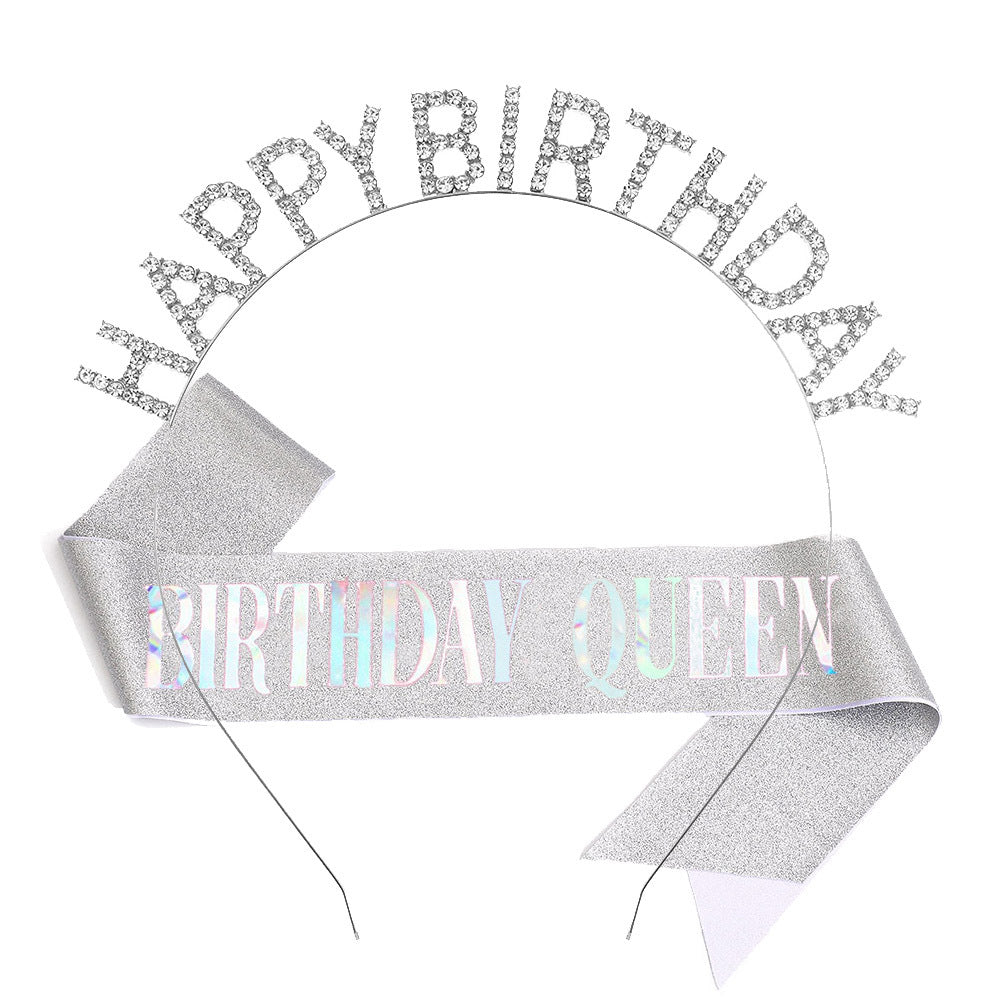 Ladies Glitter Headband with "Happy Birthday" Inscription Stornfield