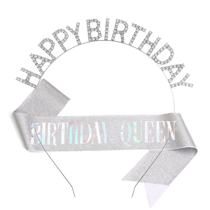 Ladies Glitter Headband with "Happy Birthday" Inscription Stornfield