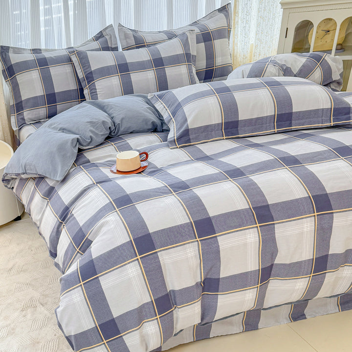 Plaid Patterned Quilted Comforter Set