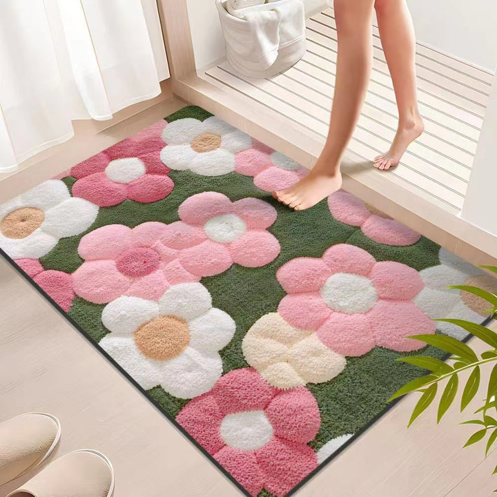 Floral Textured Indoor Mat Stornfield