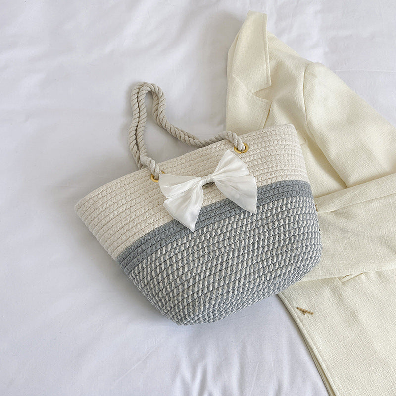 Handcrafted Floral Detail Straw Tote Bag Stornfield