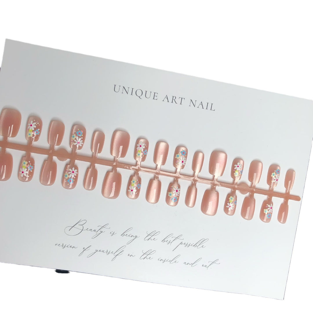 Floral-Embellished Gel Nail Art Set