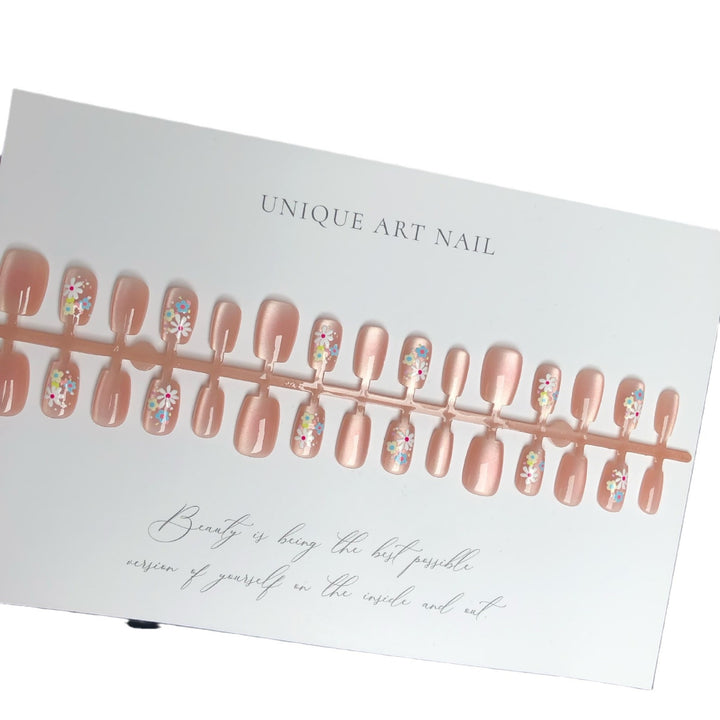Floral-Embellished Gel Nail Art Set