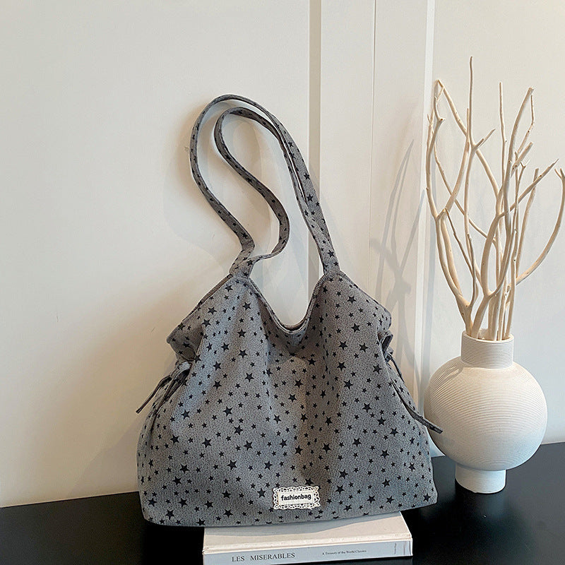 Star-Patterned Casual Shoulder Bag