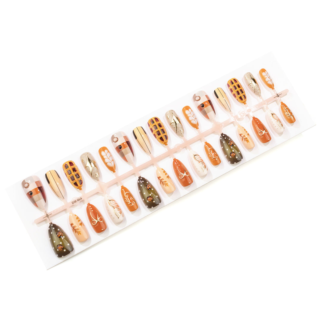 Autumn-Inspired Decorative Press-On Nail Art Stornfield