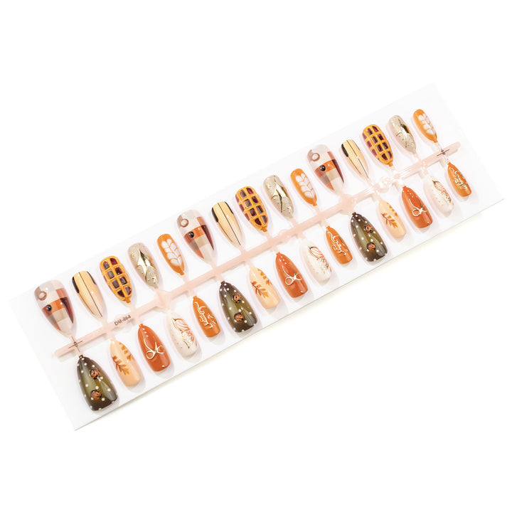 Autumn-Inspired Decorative Press-On Nail Art Stornfield