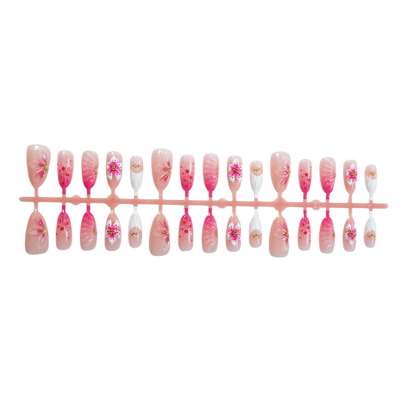 Artificial nails with floral decorations Stornfield