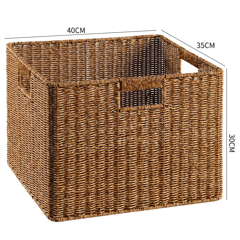 Handcrafted Rectangular Wicker Storage Bin Stornfield