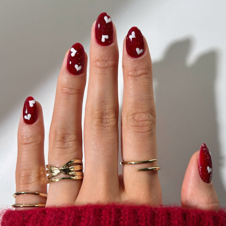 Heart Design Press-On Nail Set Stornfield