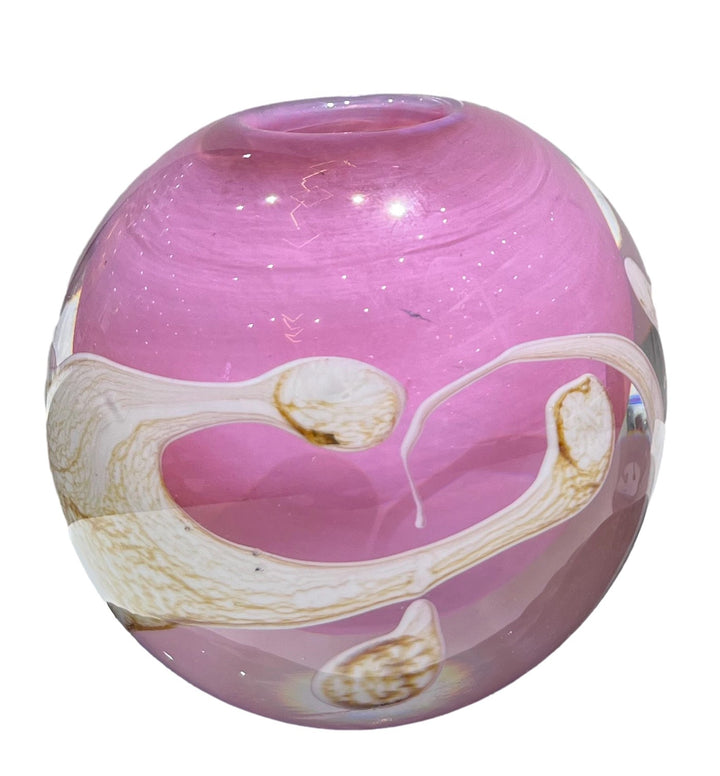 Handblown Encased-Glass Bud Vase with Sculptural Petal Inclusions Stornfield