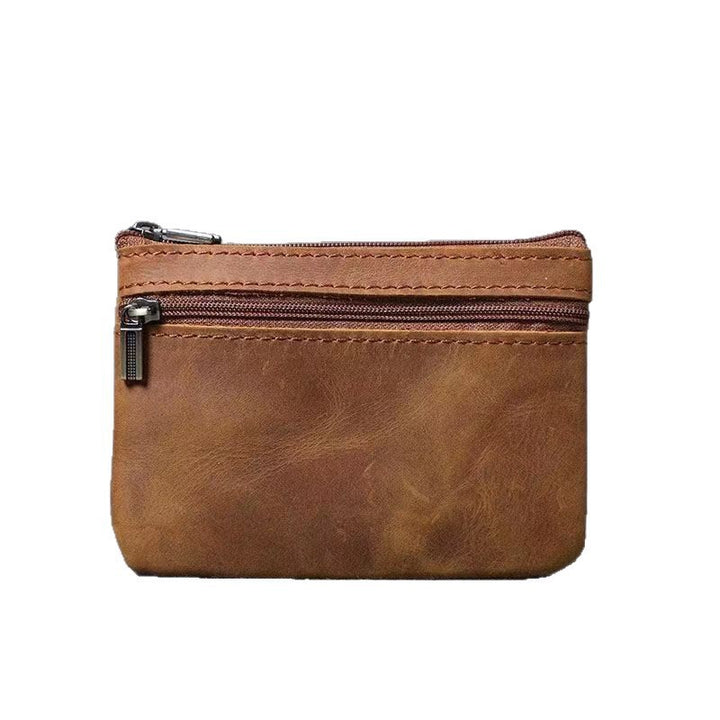 Compact Leather Zippered Coin Pouch Stornfield