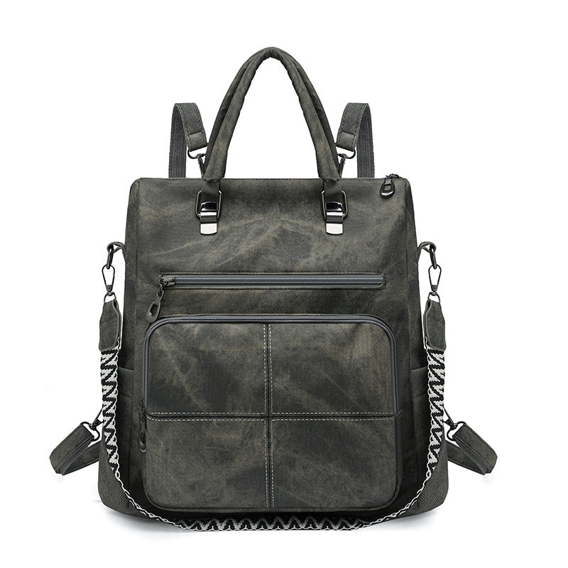 Versatile Multi-Compartment Faux Leather Backpack Stornfield