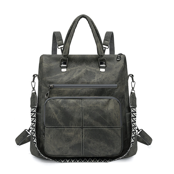 Versatile Multi-Compartment Faux Leather Backpack Stornfield
