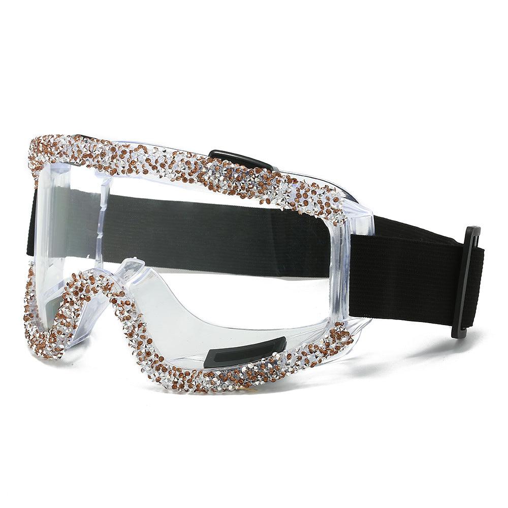 Women's glamorous ski goggles with sparkling decorative frame Stornfield