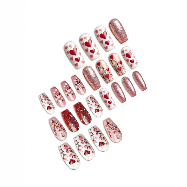 Heart-Themed Decorative Press-On Nail Art Stornfield
