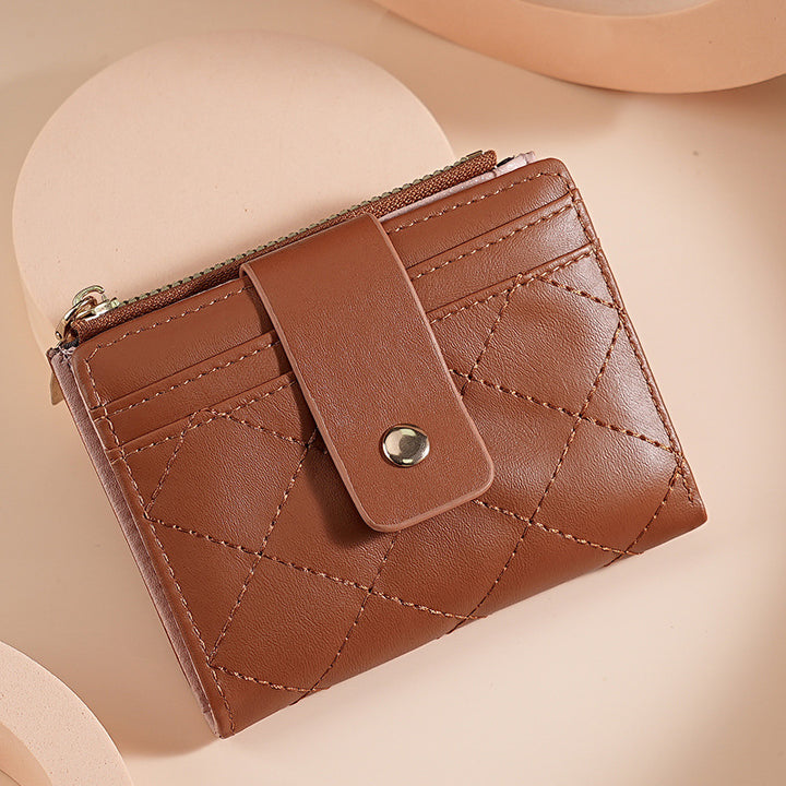 Quilted Leather Zip Wallet