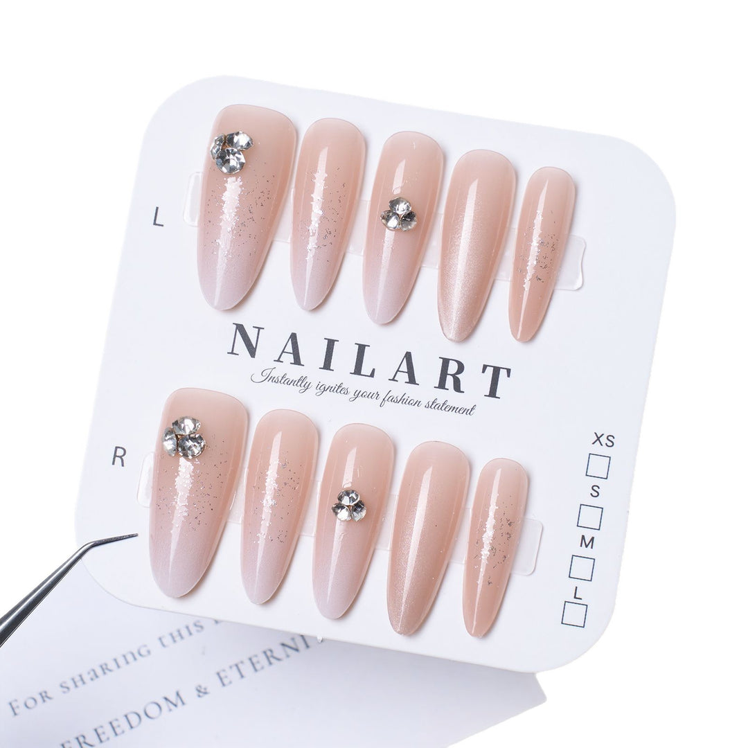 Glamorous Rhinestone-Embellished Press-On Nails Stornfield 1787394764