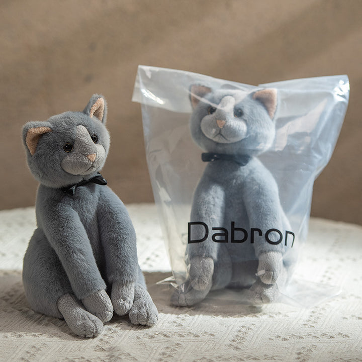 Plush Decorative Sitting Cat Toy with Pleated Ruffle Collar