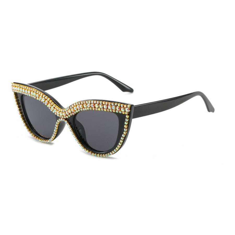 Glamorous Rhinestone-Embellished Shield Sunglasses Stornfield
