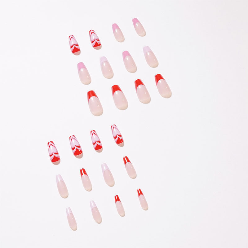 Artistic acrylic nails with heart design Stornfield