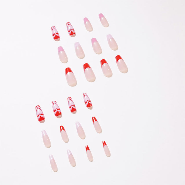 Artistic acrylic nails with heart design Stornfield