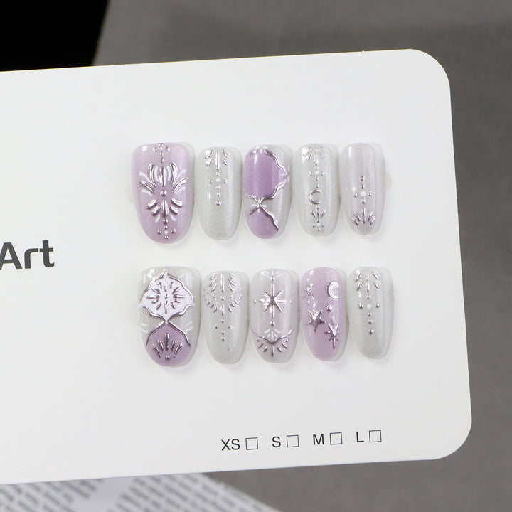 Decorative Metallic Press-On Nail Art Set Stornfield