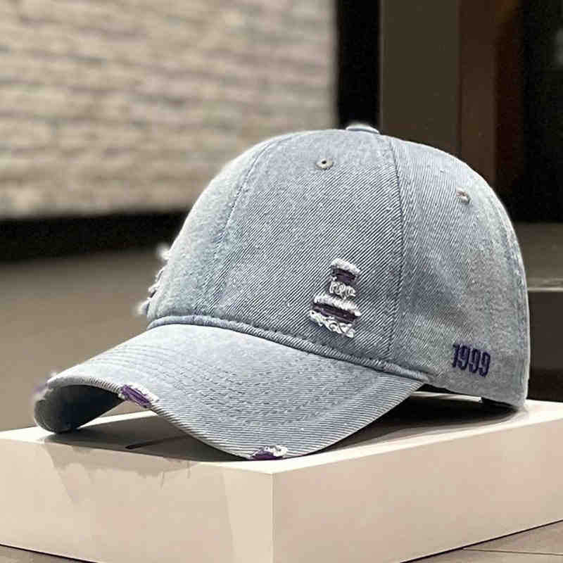 Unisex Distressed Denim Baseball Cap Stornfield