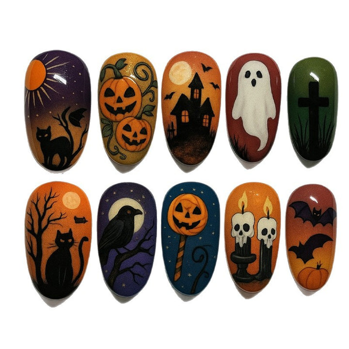 Artificial nail set with creepy Halloween motifs Stornfield 1789118658