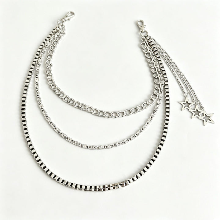 Fashionable chain belt with star pendants Stornfield