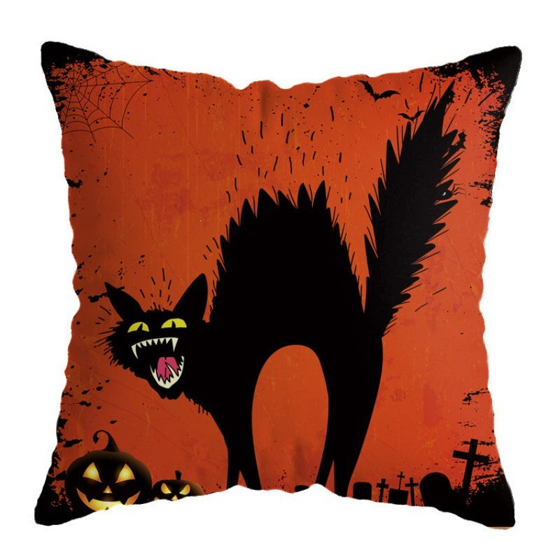 Artistic Halloween-Themed Decorative Throw Pillow