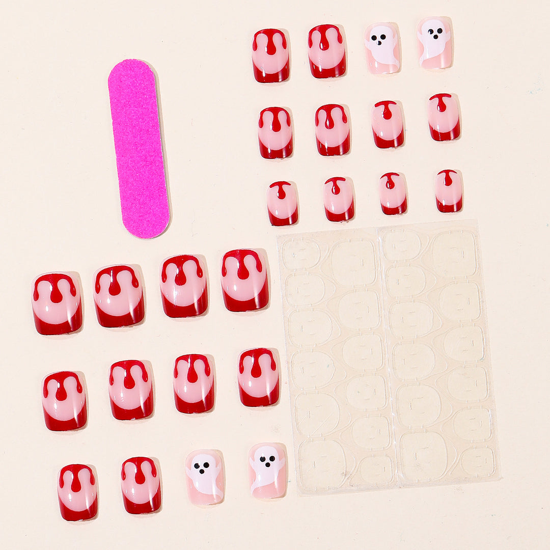 Spooky Ghost-Themed Nail Art Extensions Stornfield