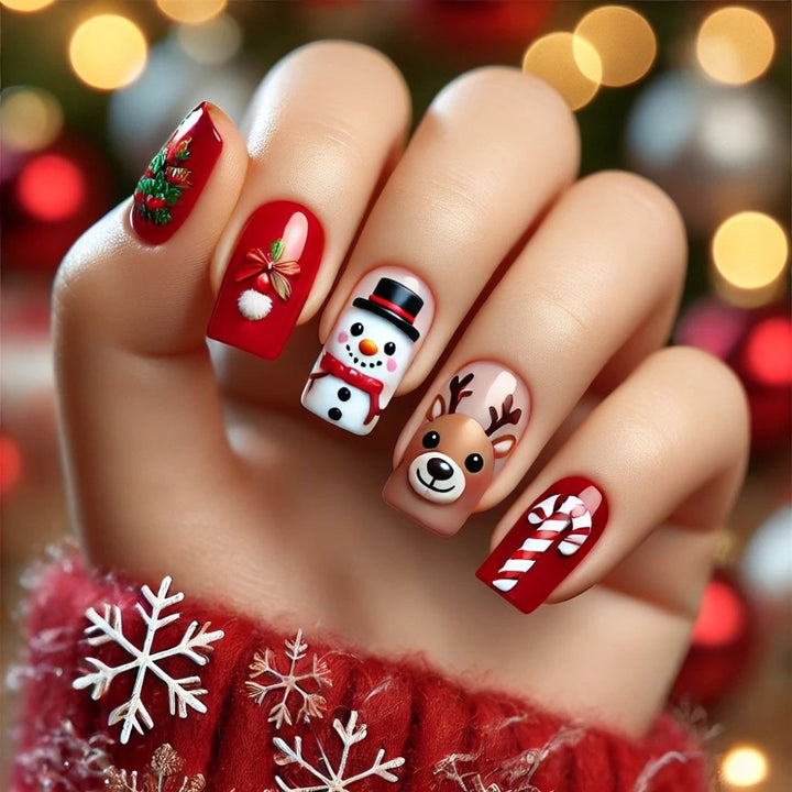 Festive artificial nails in Christmas design Stornfield