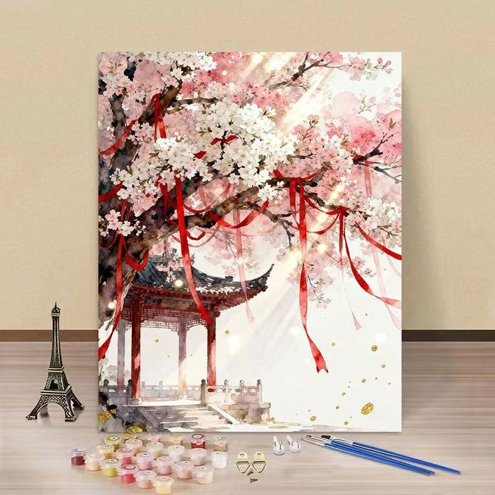 Cherry Blossom Scenic Paint by Numbers Kit Stornfield