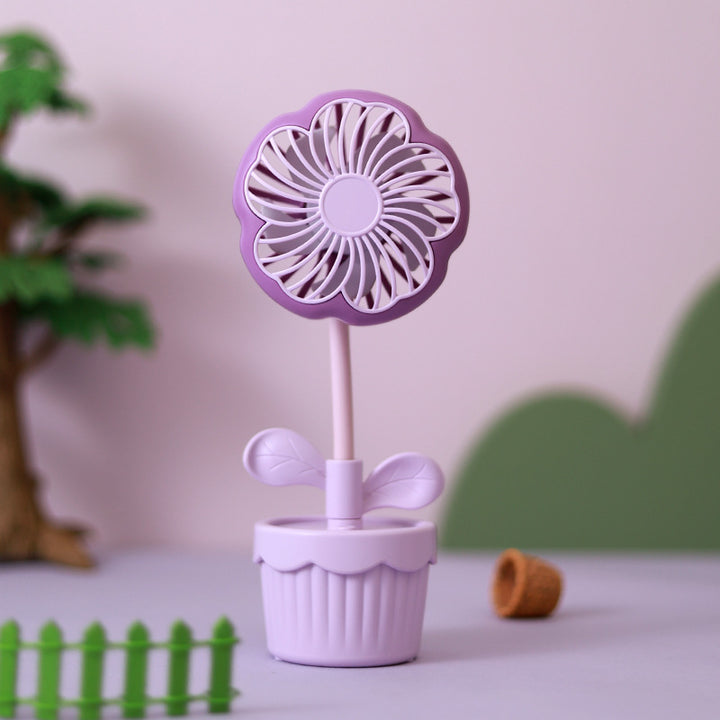 Ladies Decorative Mini Fan with Flower Design Stornfield