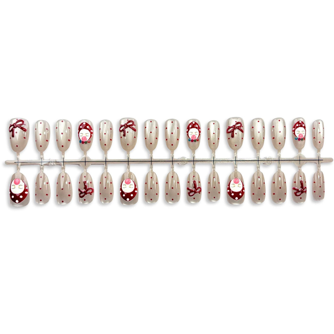 Festive Character-Themed Press-On Nail Set
