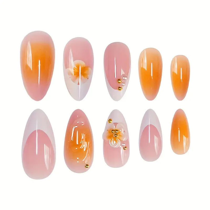 Artistic Floral Design Press-On Nail Set Stornfield