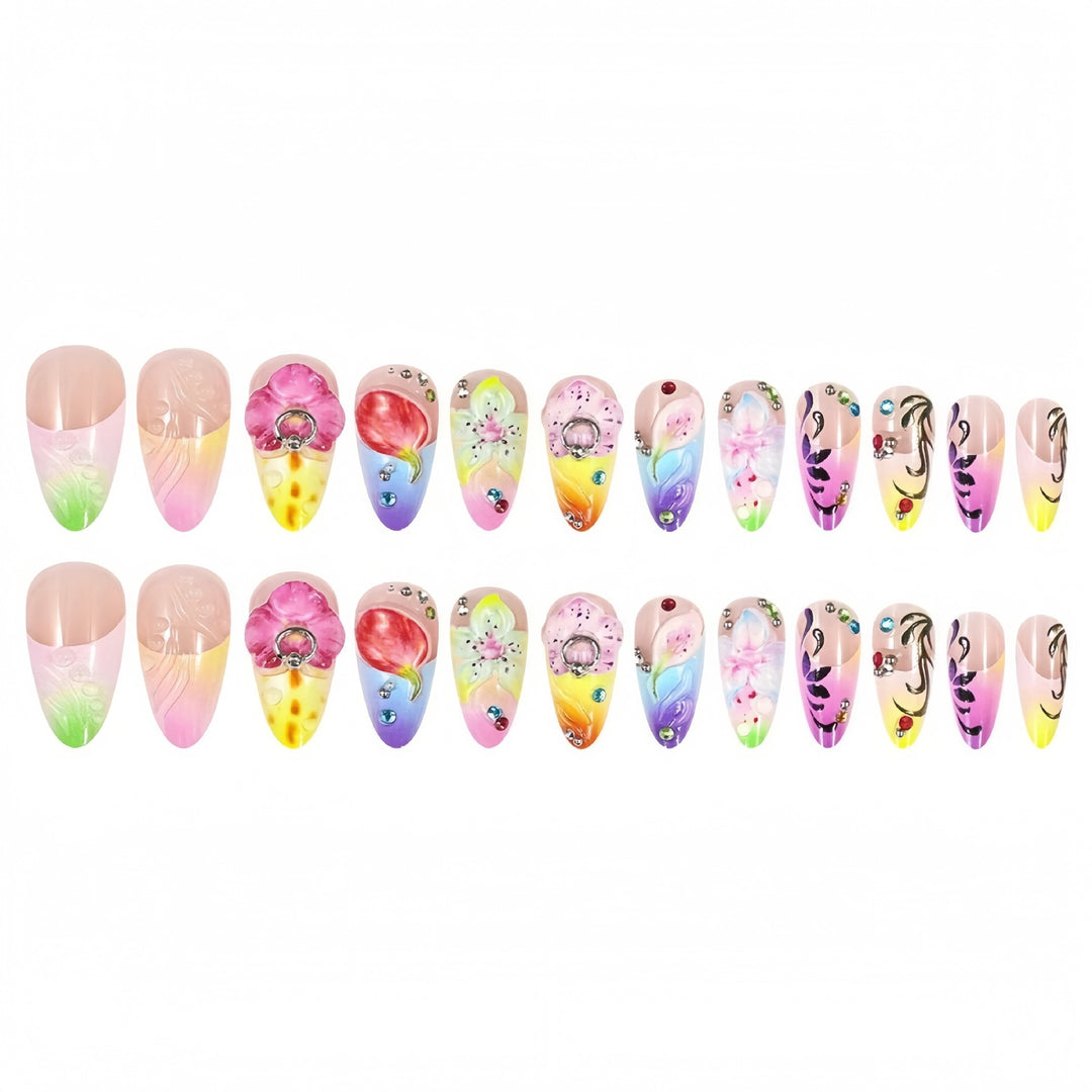 Artistic 3D Floral Nail Extensions Stornfield