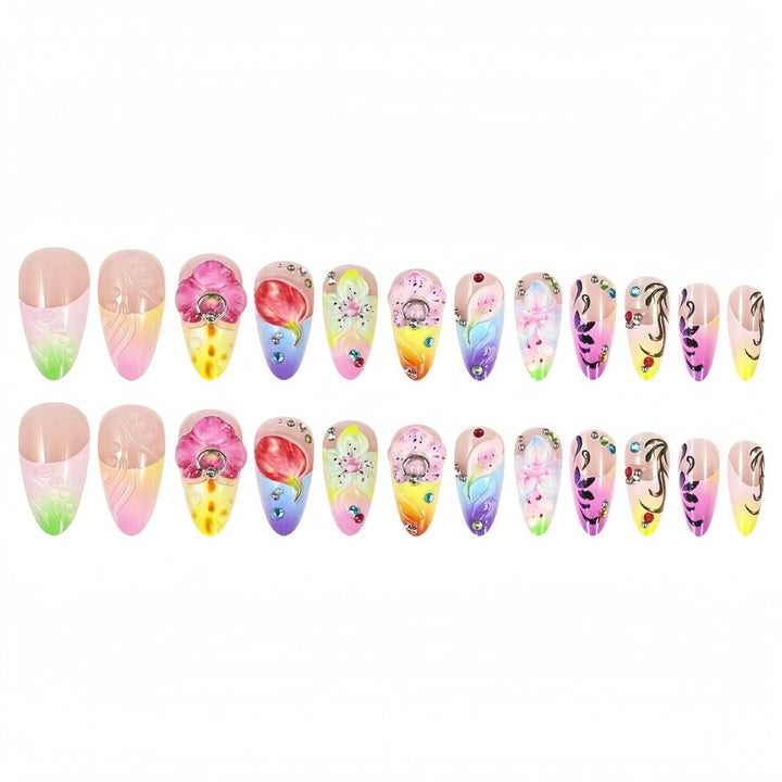 Artistic 3D Floral Nail Extensions Stornfield