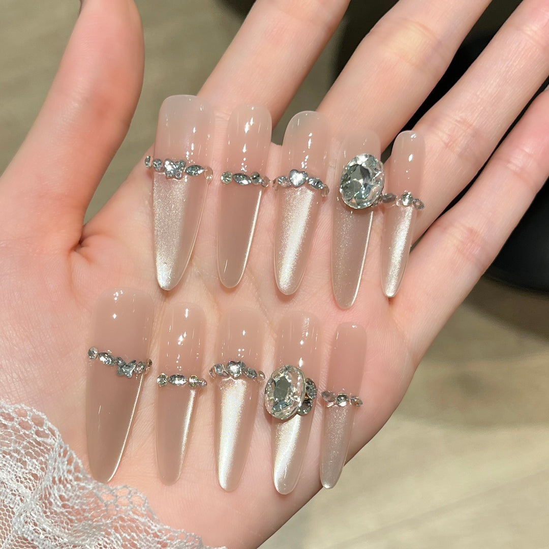 Luxury Rhinestone-Embellished Press-On Nail Set Stornfield