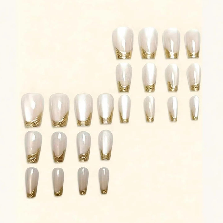Premium Glossy French Tip Nail Extensions Stornfield