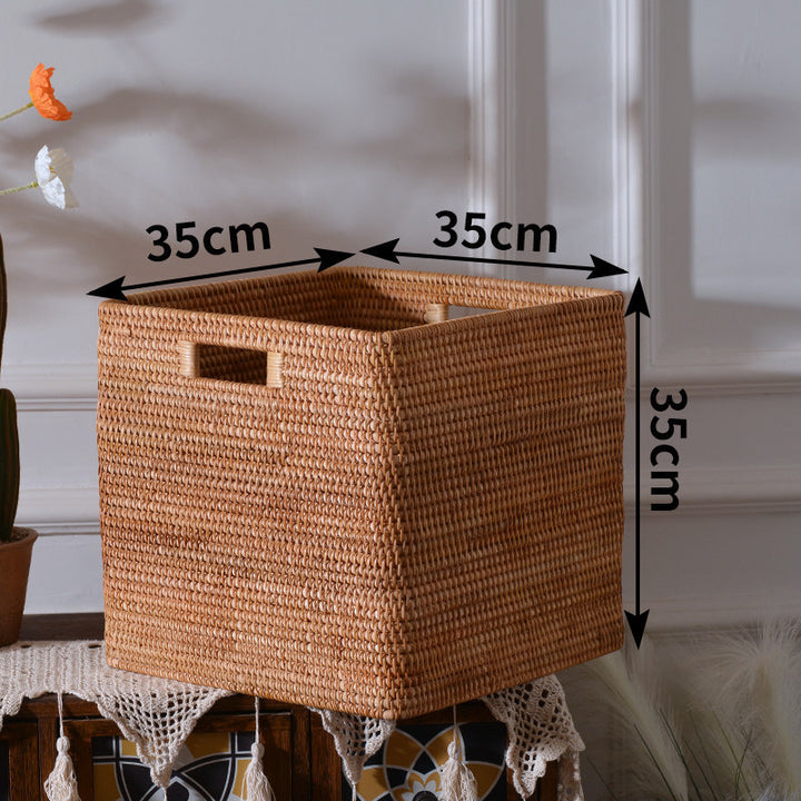 Women rectangular storage basket made of natural material Stornfield
