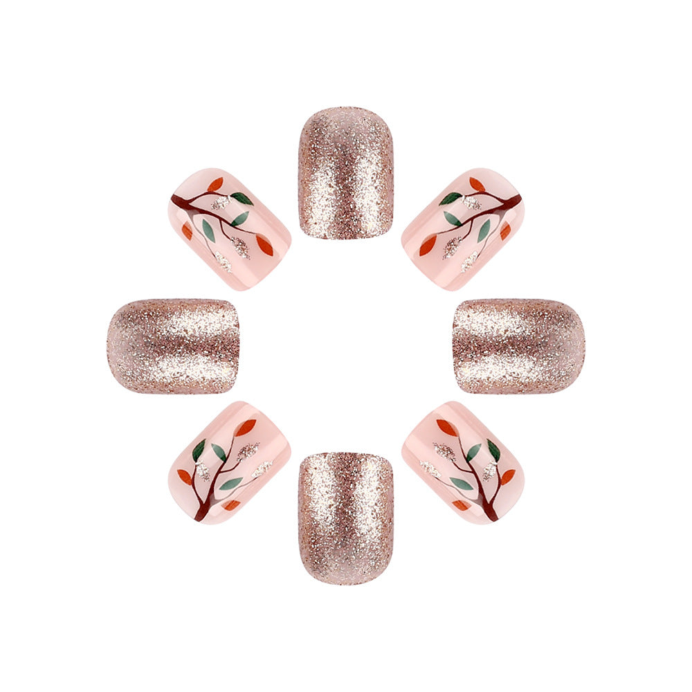 Glittery Floral Nail Art Design Stornfield